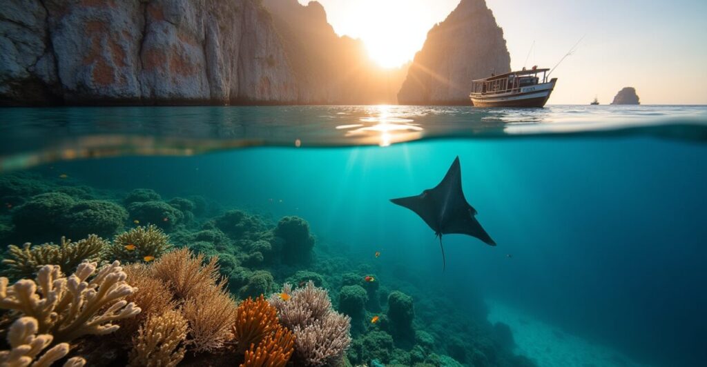 3. Komodo Coastlines: Underwater Palettes and Coastal Cliffs
