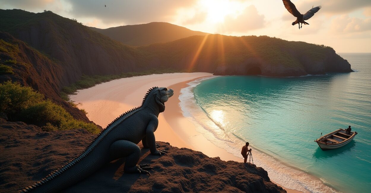 Komodo Scenery Reveals Rare Beach Cliffs and Wildlife Frames